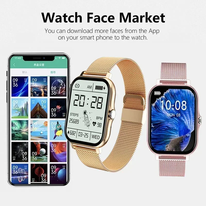 New Smartwatch 1.68" Screen Health Monitoring Watches IP68 Waterproof Sports Fitness Smart Watch for Men Women Reloj Hombre