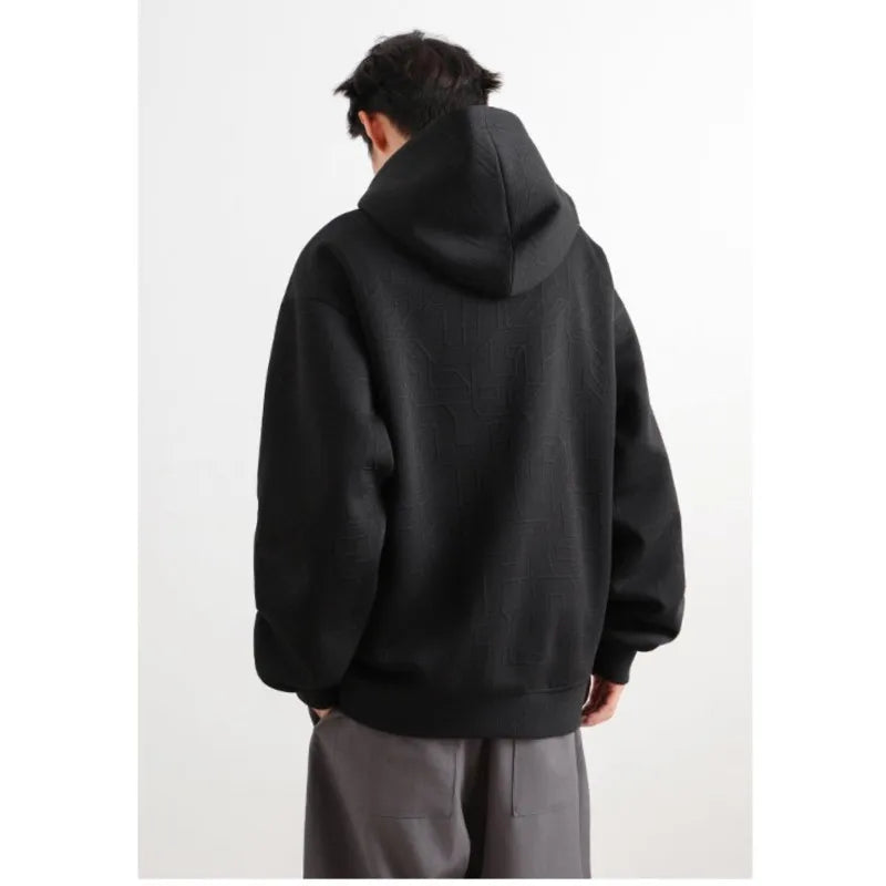 Jacket Mens 2025 Autumn New Hooded Jacket man Streetwear Trendy Outerwear Innovative Fabric Casual Coat Urban Style Lightweight