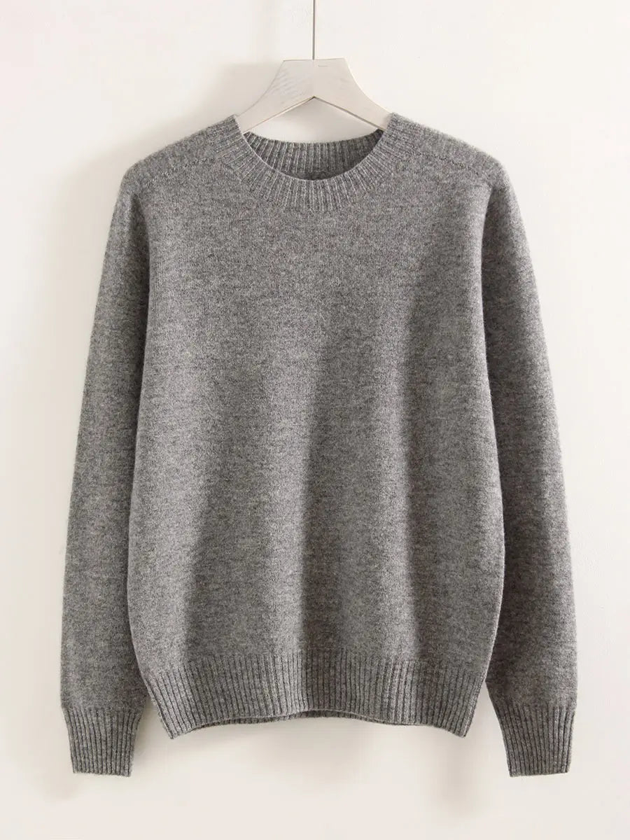 Women Cashmere Sweaters Burgundy O Neck Warm Knitted Brown Pullover Jumper Autumn Winter Wool Sweater Woman Purple Knit Top