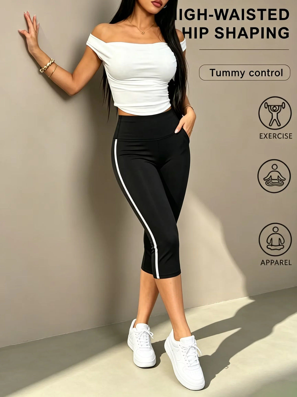 Women's Yoga Leggings High Waist Booty Lifting, Tummy Control Fitness Sport Pants Workout Slim Fit Leggings for Outdoor Sports