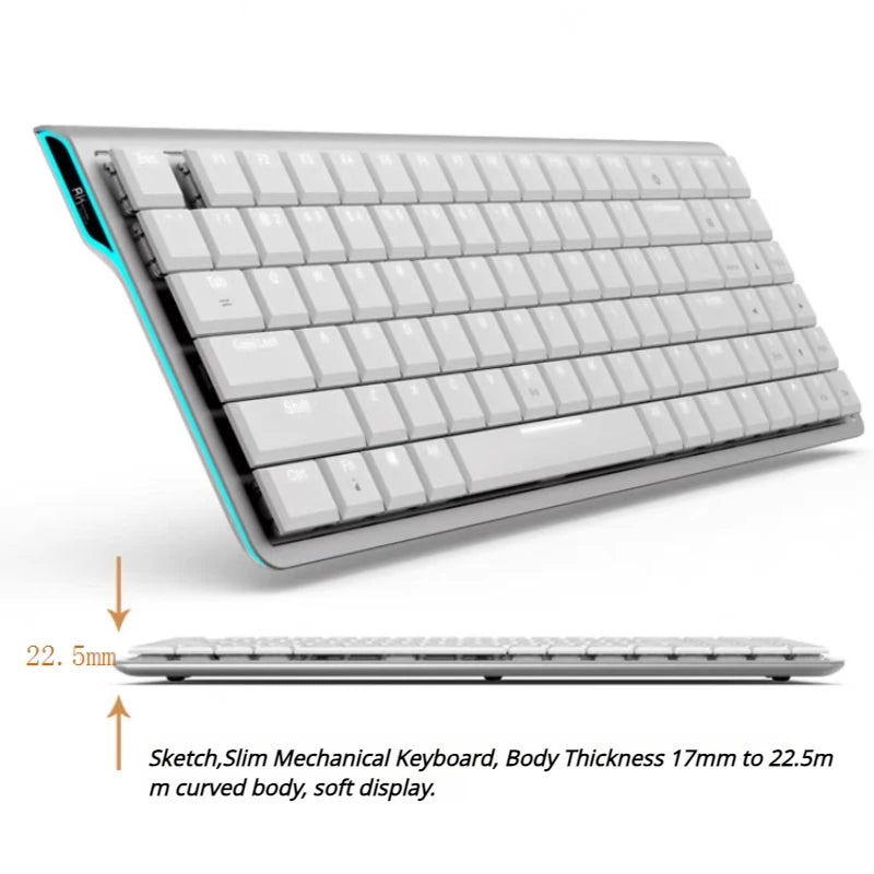 ECHOME Wireless Low Profile Mechanical Keyboard Bluetooth Dual Mode Alloy Body Custom Switch Backlight Office Gaming Keyboard