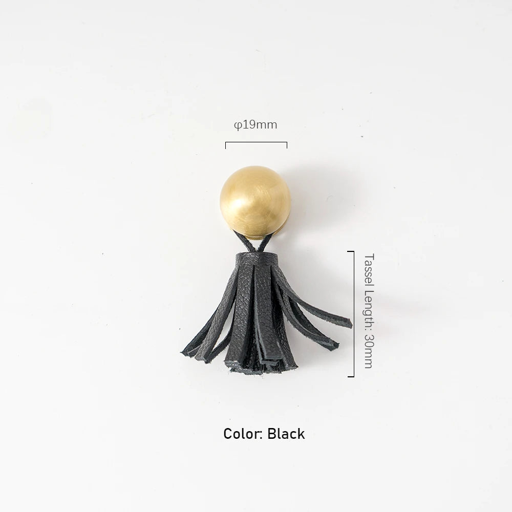 Cute Leather Tassel Knob for Kids Room Pink Cabinet Knobs Wardrobe Dresser Drawer Knobs Kitchen Cupboard  Single Hole
