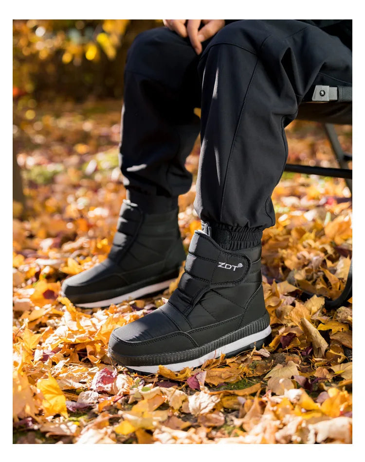 -40°C Winter Thicken Warm Men's Snow Boots Outdoor Waterproof Comfort Cotton Shoes Cold Resistant Non-slip Platform Ankle Boots