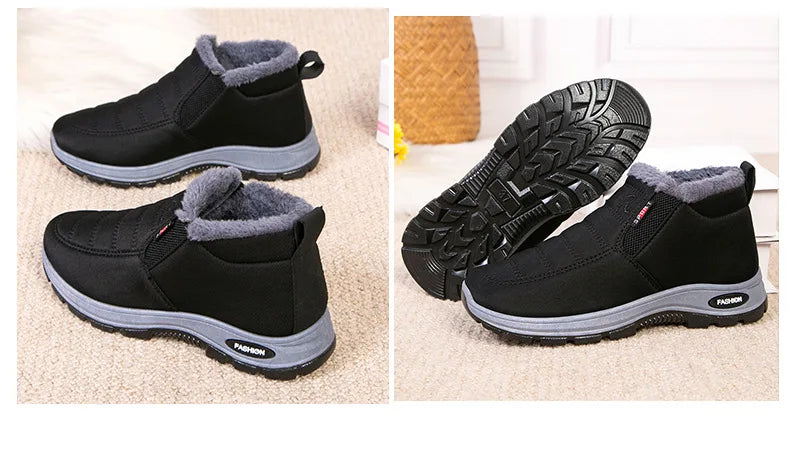 Waterproof Winter Boots for Women 2025 New Plush Snow Boots Women Ankle Boots Warm Black Couple Cotton Couples Platform Shoes