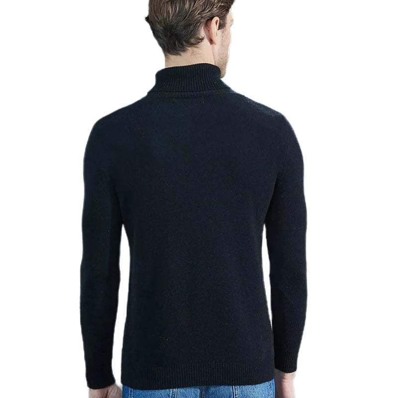 Men Knitted Sweaters Cashmere Sweater 100% Merino Wool Turtleneck Long-Sleeve Thick Pullover Winter Autumn Male Jumpers Clothing