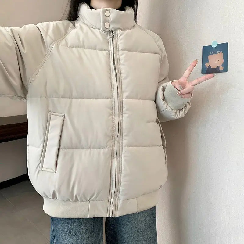 Down Cotton Jacket for Girls Winter Clothes 2025 New Loose Thickened Cotton Jacket Warm Cotton Jacket