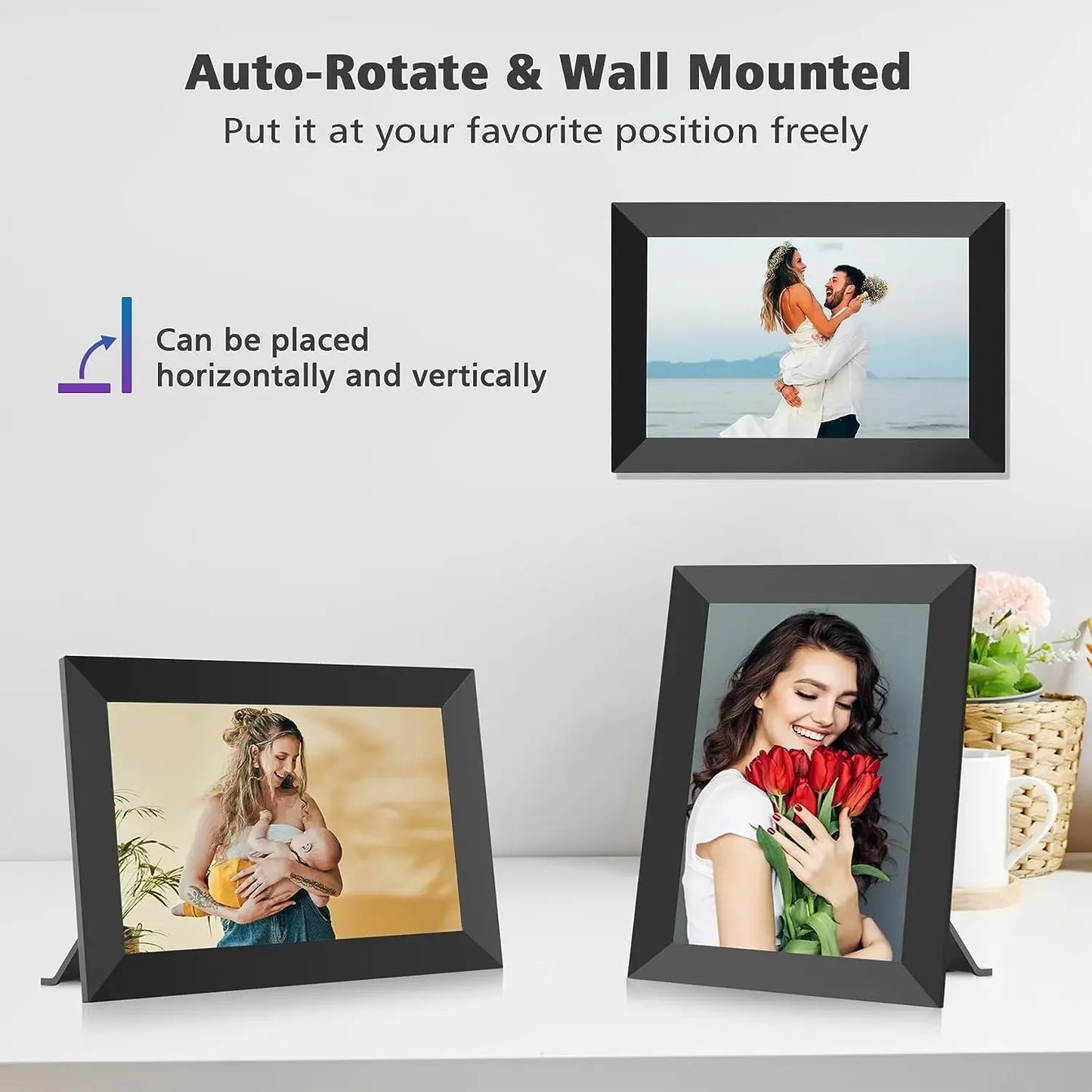 Frameo 10.1 Inch Smart WiFi Photo Frame Digital Picture Frame HD IPS Touch-screen 32 GB