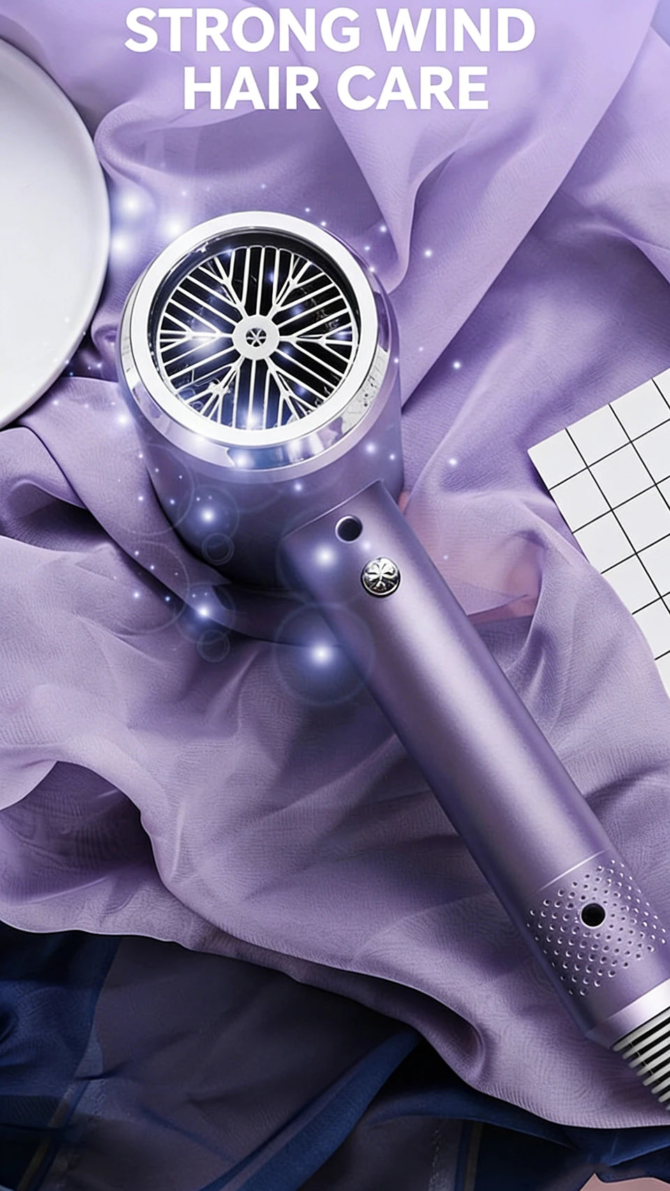 Hair Dryer 1200W Professional Powerful Hair Dryer Fast Heating Hot And Cold Adjustment Ionic Air Blow Dryer with Air Collecting