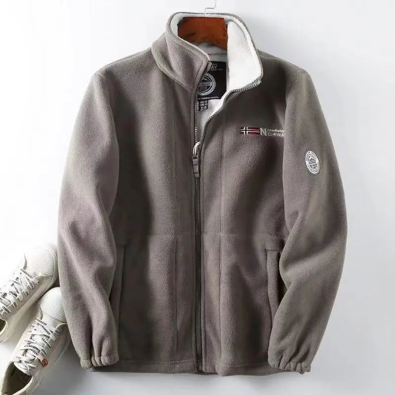 Spring Autumn Men's Outdoor Leisure Fishing Windproof Warm Cashmere Jacket Comfortable Fashionable Windproof Breathable Top
