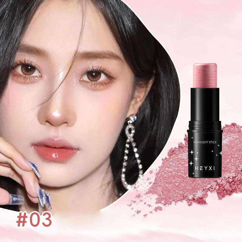 High gloss grooming stick, waterproof and sweat resistant, available in multiple colors, natural three-dimensional makeup look
