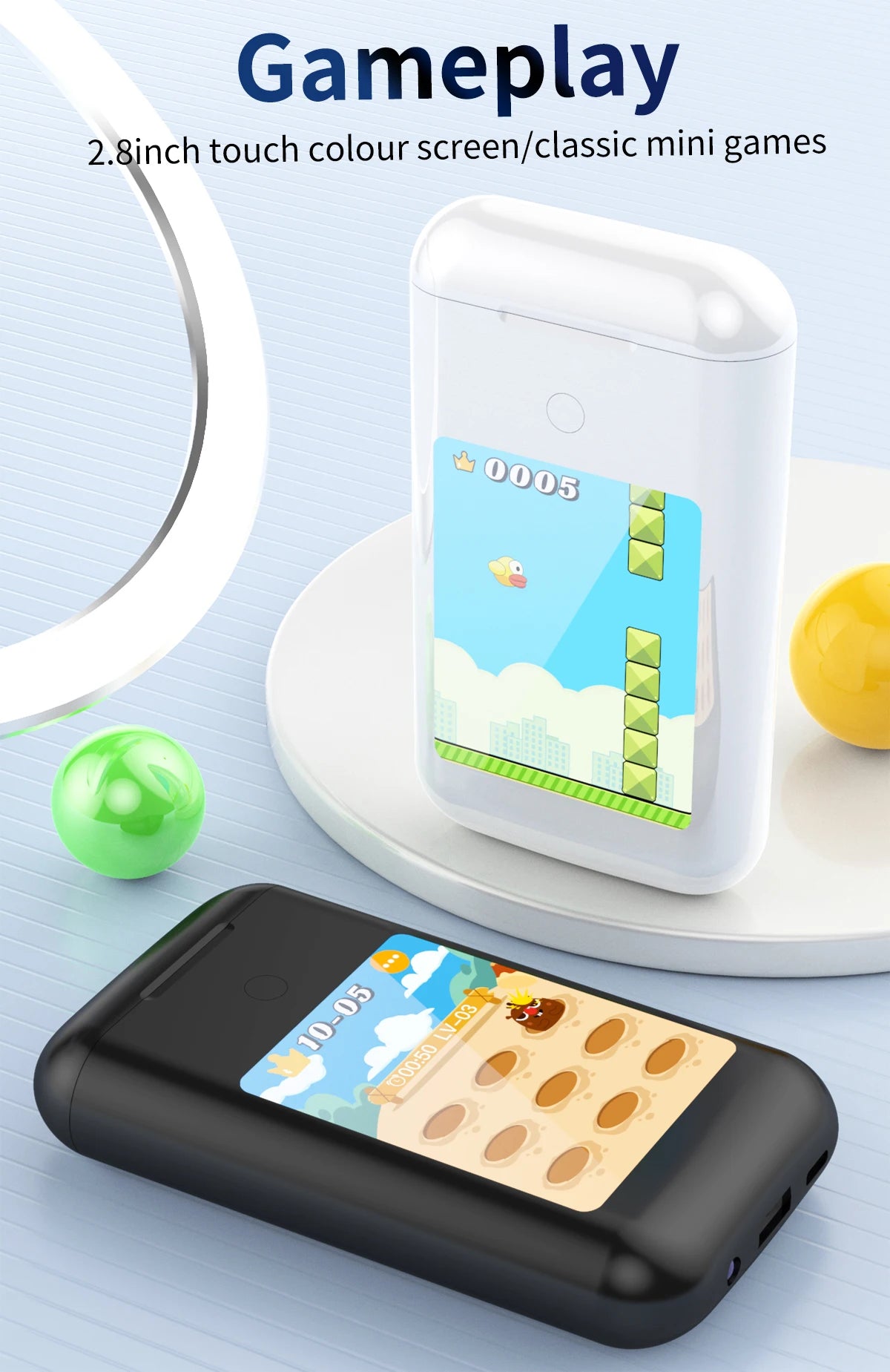 A98 3-in-1 Smart charging bank supports dialing Bluetooth headset 10000mah mobile power supply 2.8screen LCD