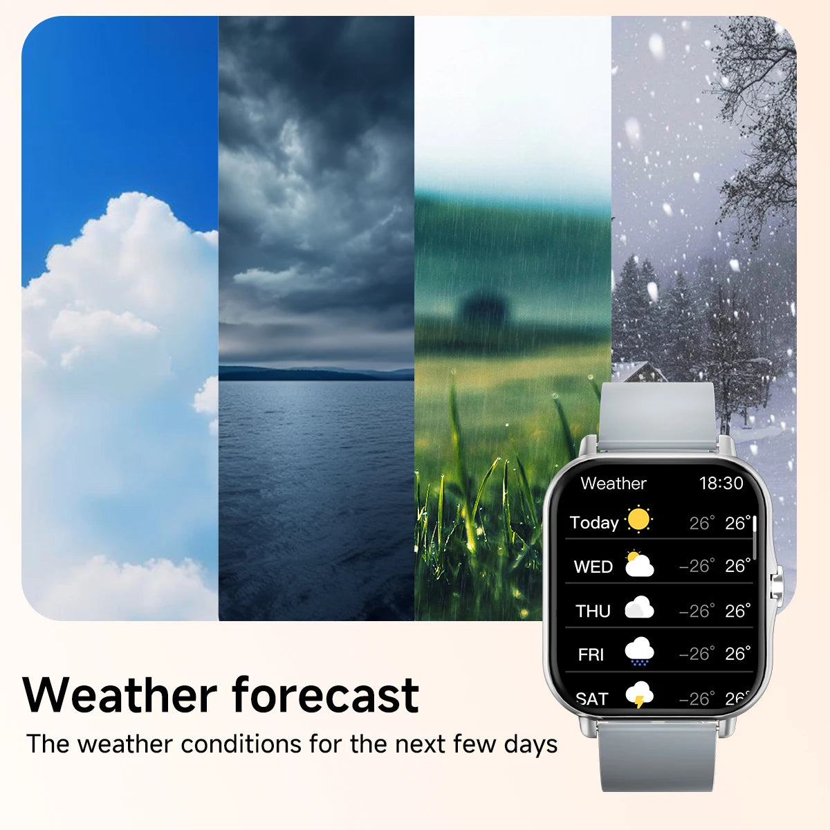 2026 New Smart Watch 1.83 HD Screen Multi-color Watch Strap Bluetooth Call Outdoor Sport Watch For Android/IOS Men Women