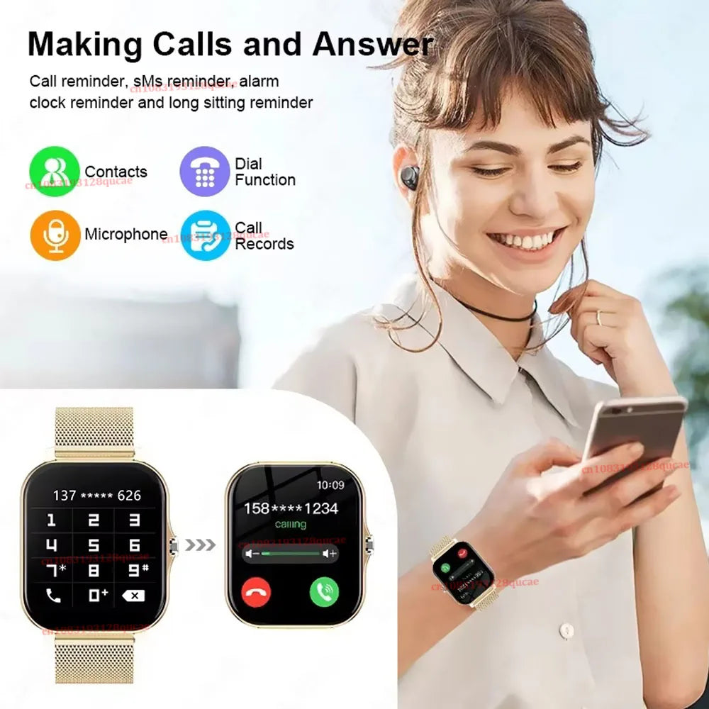 [Smart Watch, Wireless] Wireless Men'S And Women'S Smart Watch, 1.83'' Full Screen Touch, Dialing/Answering Calls Pedometer Hw12