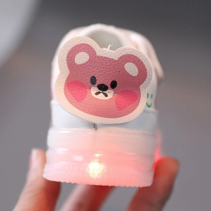 Zapatillas LED Kids Shoe Children Shoes for Girl Boy Luminous Casual Sneakers Non-slip Soft Glowing Little Bear Toddler Shoe운동화