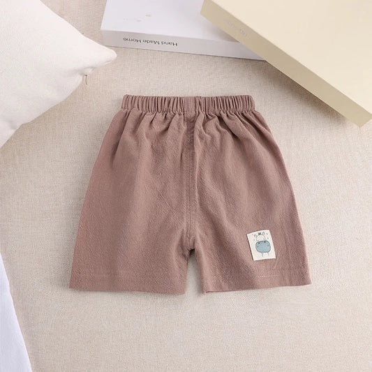 Kids Summer Shorts Boys Girls Korean Style Cotton and Linen Short Pants Toddler Little Children Cute Shorts