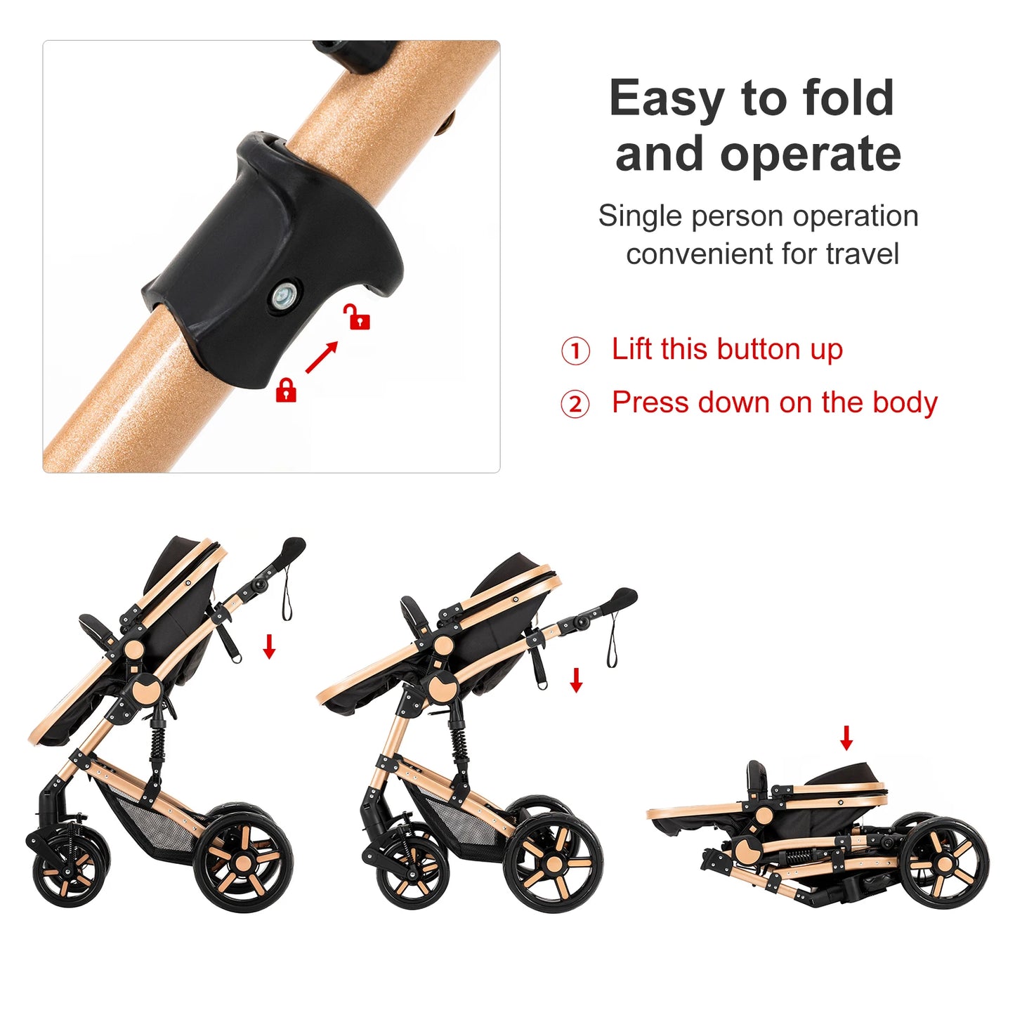 poussette bebe 3 en 1 Baby stroller baby newborn items Baby stroller for newborns Light str oller  for newborn baby Free Shippin