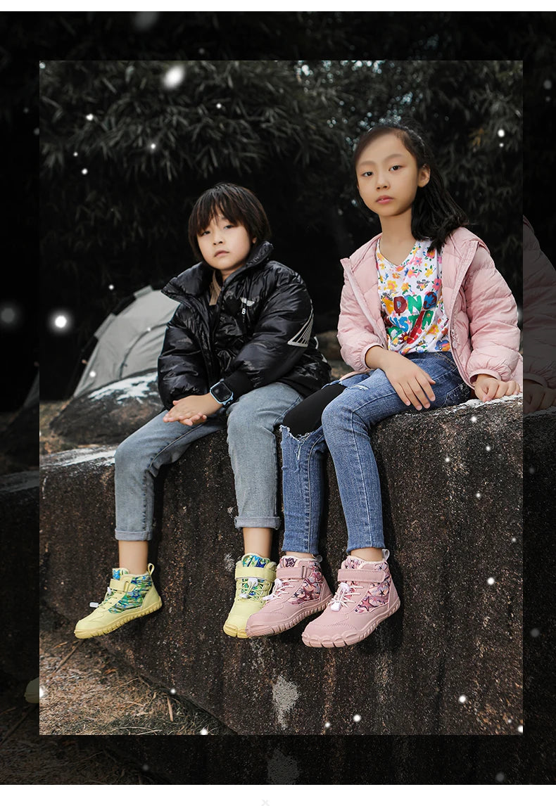 New Parent-child Winter Boots Men and Women Snow BareFoot Outdoor Non-slip Warm Fur Casual Boys/girls Sneakers Kid's Ankle Boots
