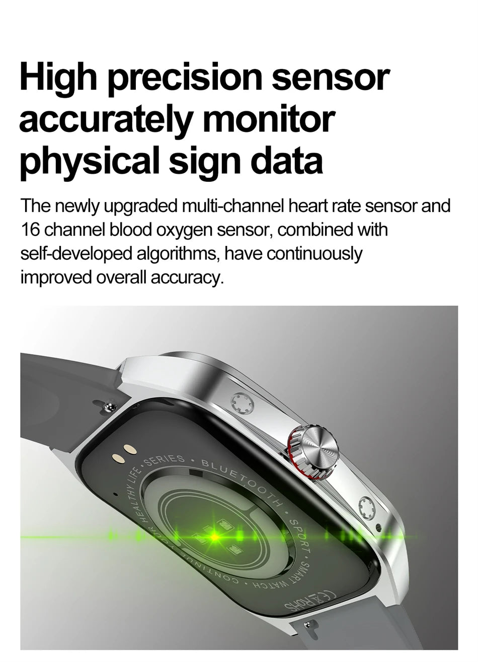 Smart Watch 1.95''AMOLED Curved Display BT Call NFCHeart Rate Monitor Multi-Sport Modes Fitness Tracker Smartwatch for Men Women