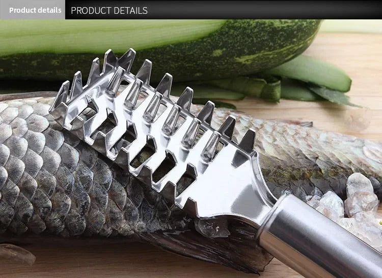 Stainless Steel Fish Scaler Remover Tool, Anti Splash Fish Scale Scraper with Non Slip Handle, Easy Cleaning Kitchen Gadget.
