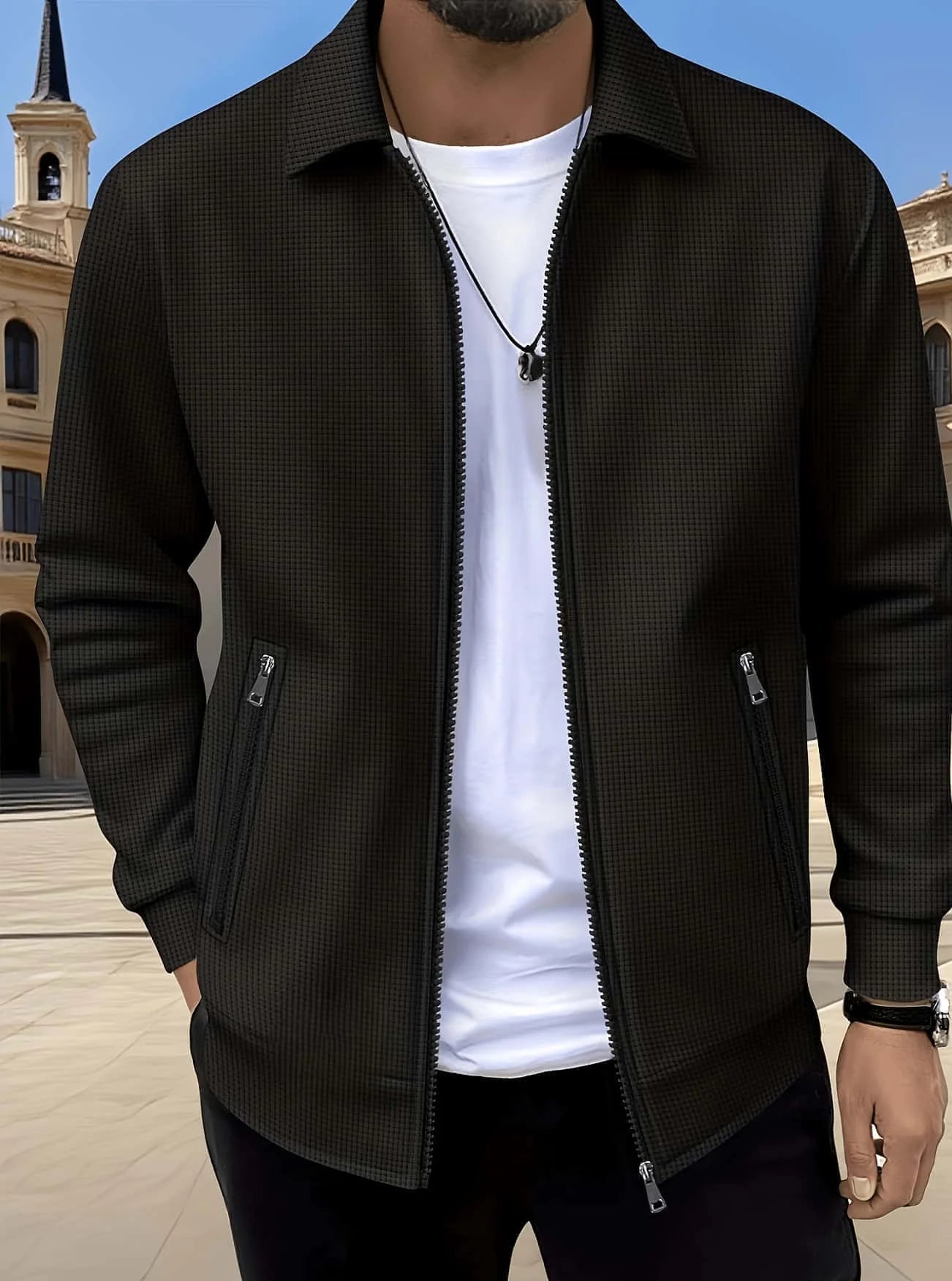 New stylish printed jackets for men, made of comfortable waffle fabric, ideal for daily leisure and work wear
