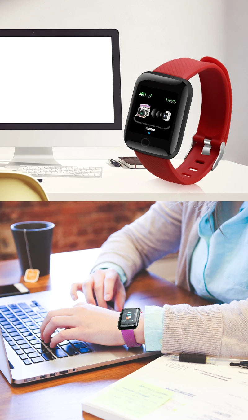 Smart Watch 116Plus D13 Sport Wristband Running Fitness Monitor Track Heart Rate Message Remind Men Smartwatch Woman Clock