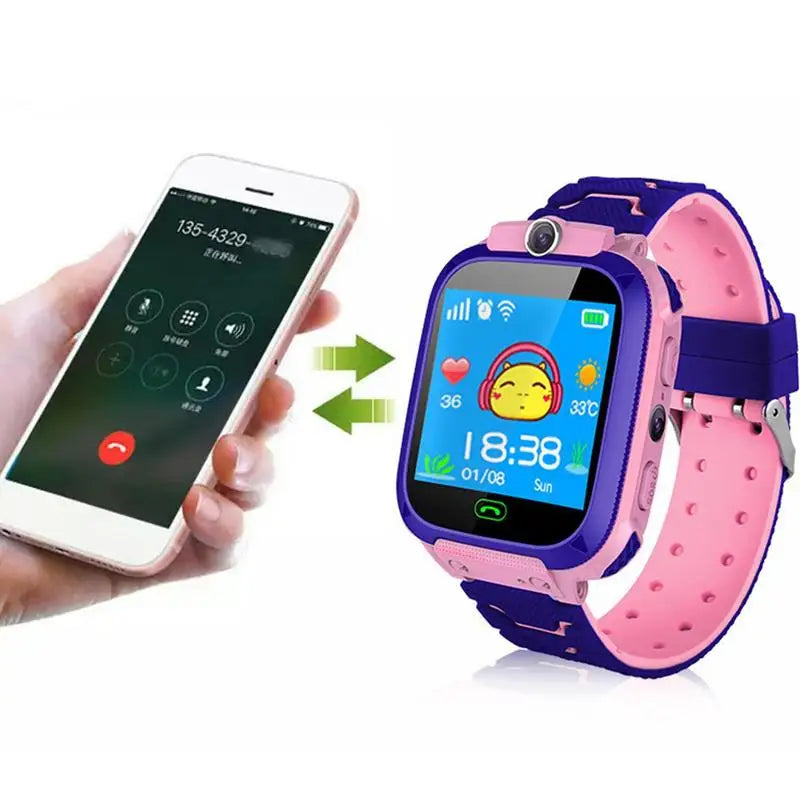 Kids Smart Watch SOS GPS Location Tracker Voice Call Chat Camera Flashlight Waterproof Smartwatch Children HD Touch Screen Watch