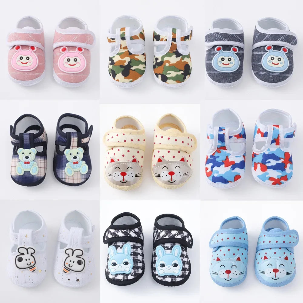 Baby Girl Shoes First Walkers Cartoon Newborn Baby Shoes Princess Infant Toddler Baby Shoes for Boys Flats Soft Prewalkers