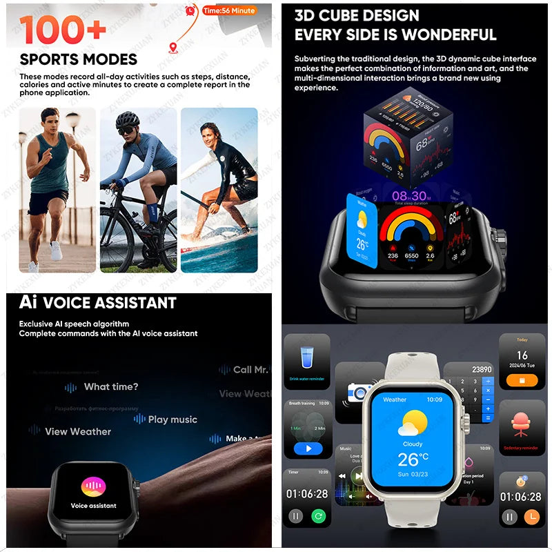 2025 New Smart Watch Women Bluetooth Call Watch Fitness Tracker Waterproof Sport Smart Clock Fashion Ladies Men Smartwatch Woman
