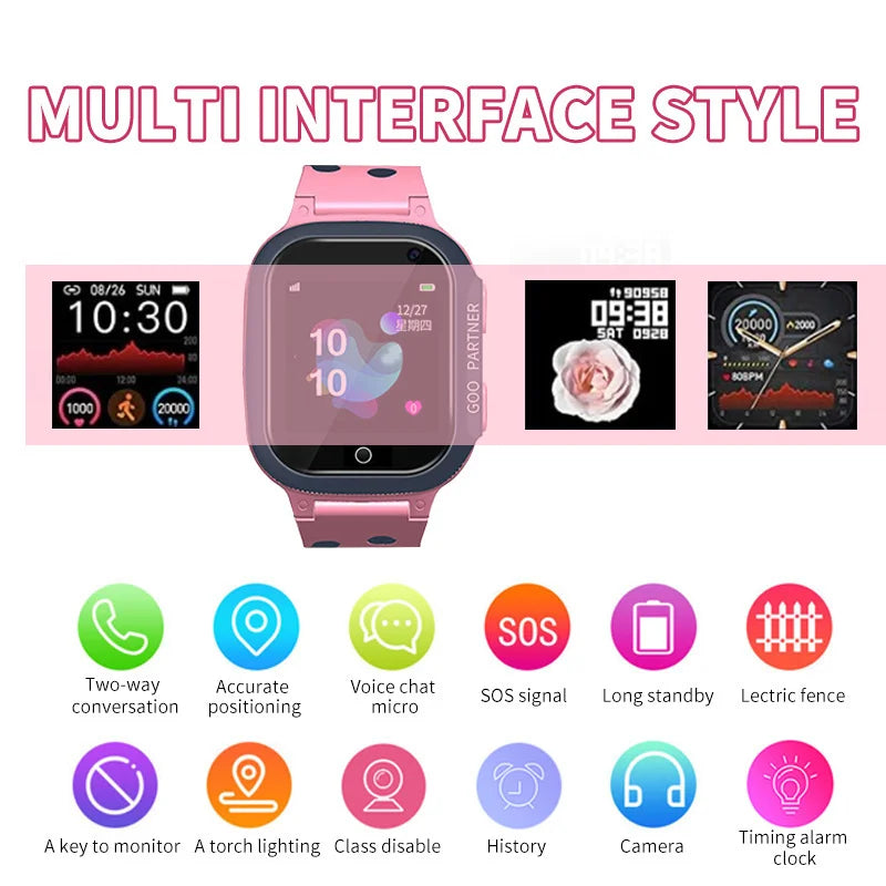 2023 New Kids SmartWatch Call Kids Watches For Children GPS SOS Waterproof Smartwatch Clock SIM Card Location Tracker Child Best