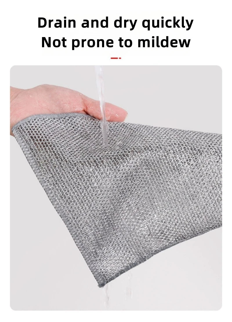 20/1pcs Magic Cleaning Cloth Thickened Double -sided Metal Steel Wire Rags Kitchen Dish Pot Washdishing Cloths Towel Clean Tools