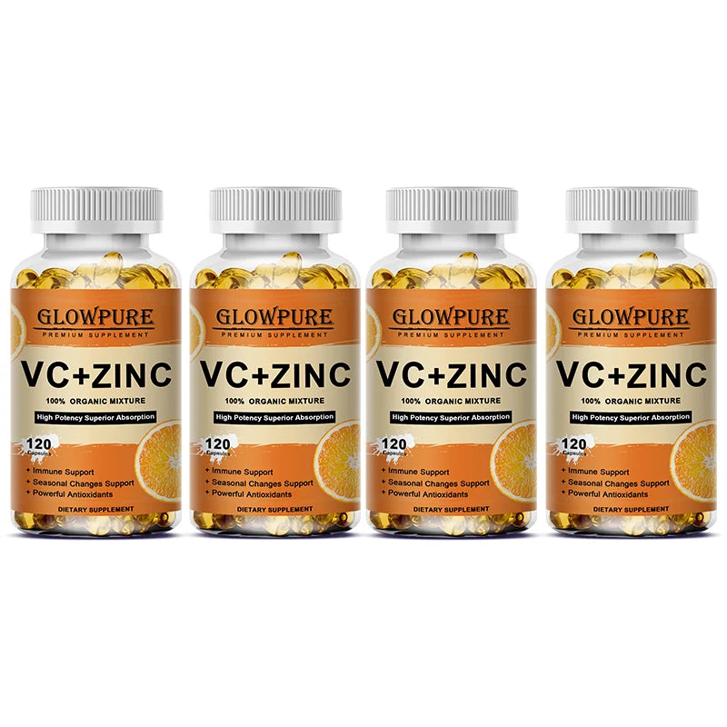 Vitamin C with Zinc for Immune Support & Antioxidant - Promotes Metabolism, Skin Whitening and Anti-Aging