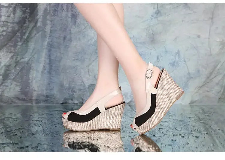 Size 33-40 Summer High Heel Wedges Sandals Female Peep Toe Leisure Platform Sandals Women Shoes