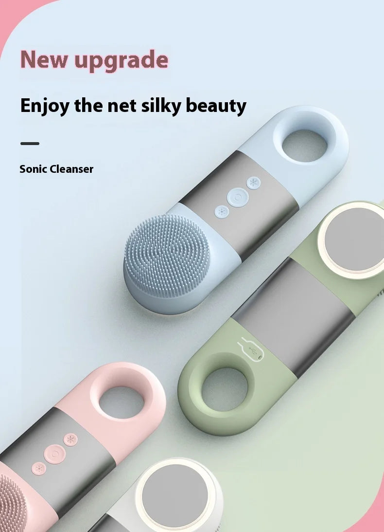New Silicone Electric Massage Cleanser Face Washer Skin Face Makeup Remover Rechargeable Face Brush Face Exfoliating Tool