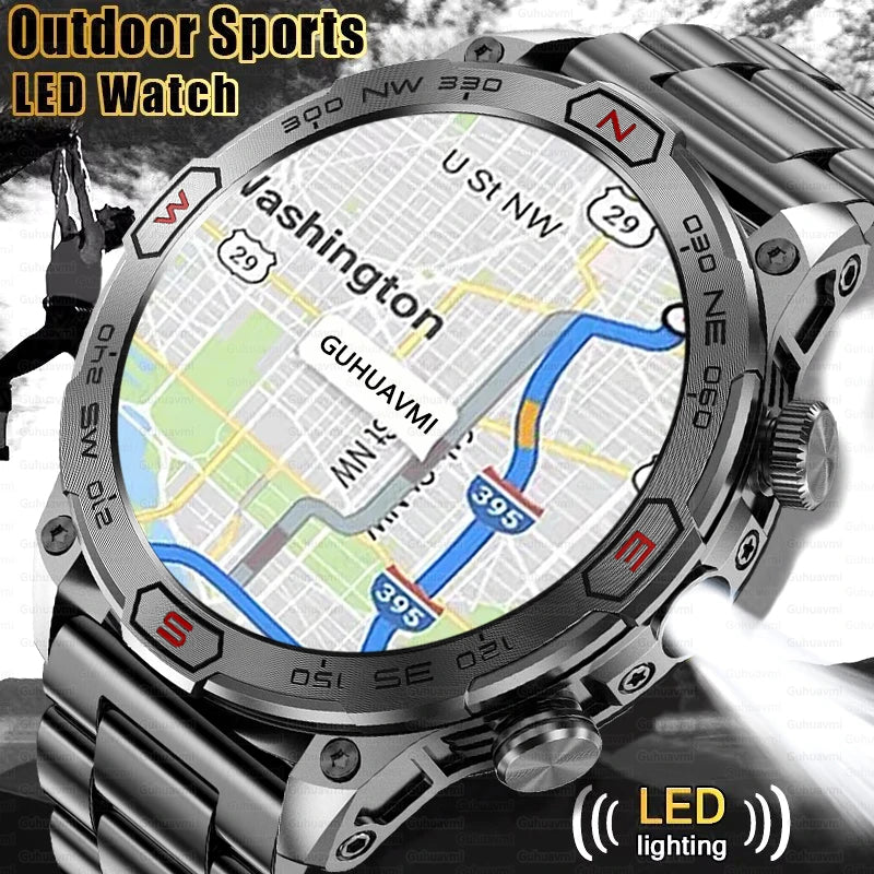 For Huawei Xiaomi New Smart Watch Men 1.43 inch Altitude Compass GPS Sports Tracker Waterproof Watch Bluetooth Call Smartwatchs