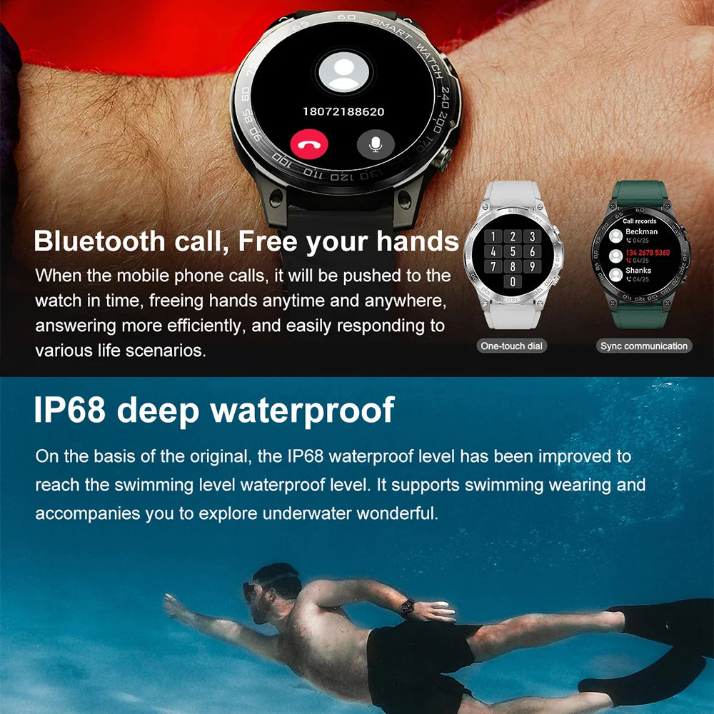 Original AMOLED Men Smartwatch Bluetooth Call GPS Tracker Fitness IP68 Waterproof Sport Smart Watch for Xiaomi IOS Android 2023