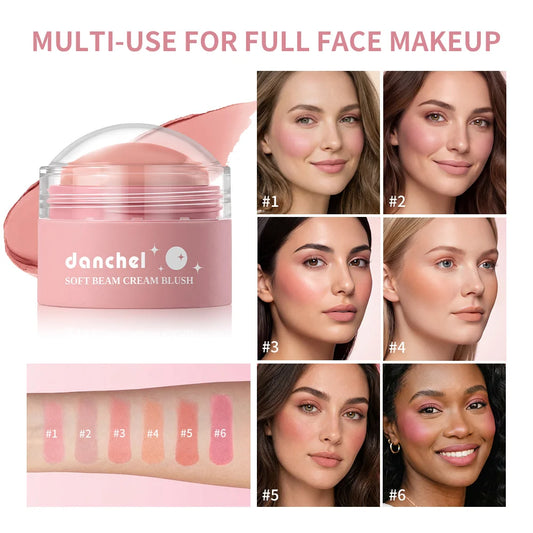 Natural Looking Matte Blush Stick Waterproof Long Lasting Hydrating Blendable Cream Blush Balm Lightweight Cheek Makeup Cosmetic