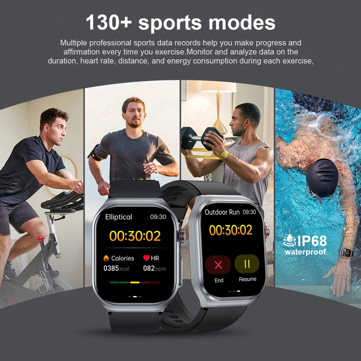 LIGE New ECG+PPG Smart Watch Micro Physical Examination Blood Lipids Uric Acid NFC Bluetooth Call Health Smartwatch Men Women