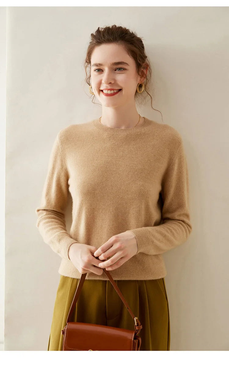 WinvyNee Cashmere Women Sweater Long Sleeve O neck Merino Wool Jumper Solid Knitwear Casual Pullover Tops Jumper Autumn A1054001