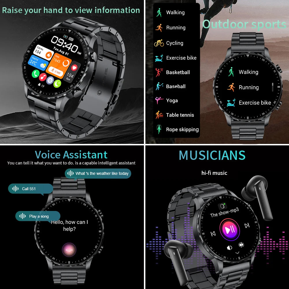 LIGE New Smart Watch 1.53'' 360*360 Full Touch Screen Outdoor Waterproof Bluetooth Call Watches Sports Fitness Man smart watches