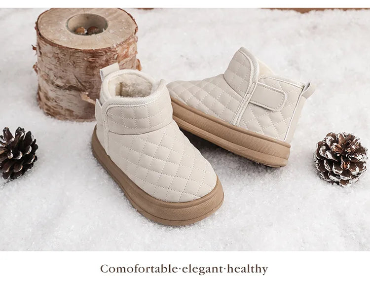 Winter Plush Boots For Children Soft Warm Velvet Snow Boots For Kids Anti-slippery Waterproof Boy's Girl's Winter Boots