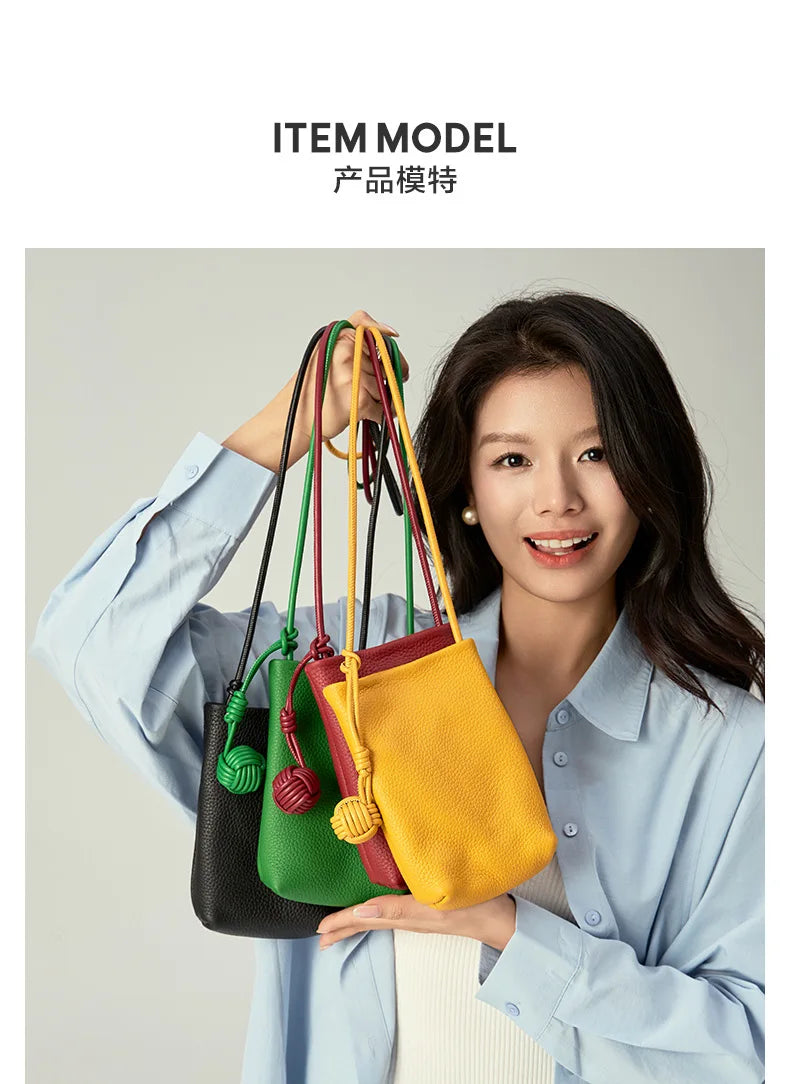 YANATARI mini Small Genuine Leather vintage Bag Crossbody Bag Luxury Hit Product Mobile Phone Shoulder Bag Women Mobile Bag