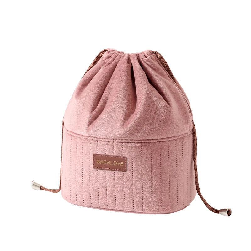 Waterproof Makeup Bag Fashion Velvet Cosmetic Bag Professional Makeup Bag Portable Travel Toiletry Storage Organizer Bag