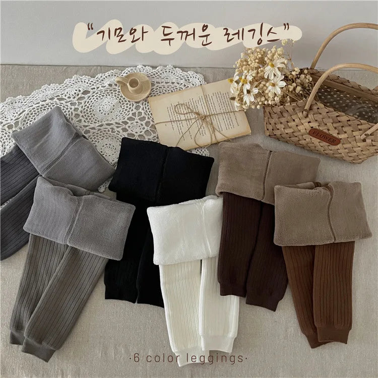 MILANCEL 2026 Winter Girls Pants Warm Plush And Thicken Leggings 6 Colors Children Leggings