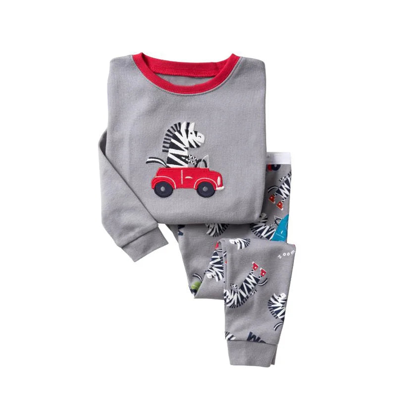 kids pajamas set baby pijama boys animal embroidery sleepwear girls cute 100% cotton soft nightwear children clothing homewear