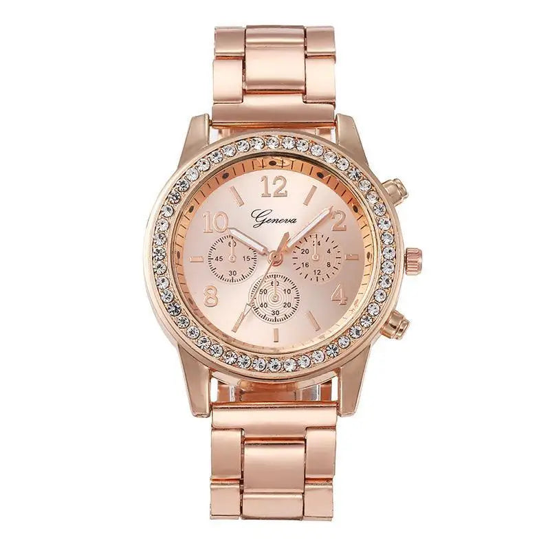 Women Gift Set, Luxury Commerce Steel Strap, Fashion Hundred Quartz Watch, Bracelet, Two Pieces, Suitable as Gift 2