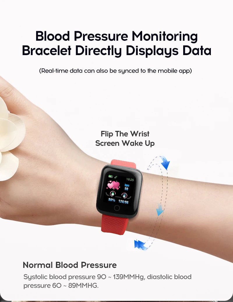 Smart Watch 116Plus D13 Sport Wristband Running Fitness Monitor Track Heart Rate Message Remind Men Smartwatch Woman Clock