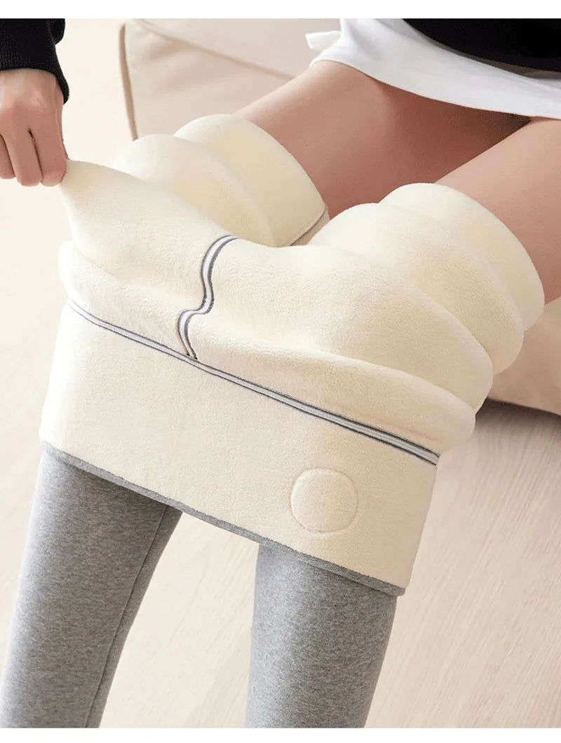 2025 Women's Winter Leggings High Waisted Thermal Plus Velvet Tight Stretch Leggings Keep Out The Cold Thicken Warm Cotton Pants