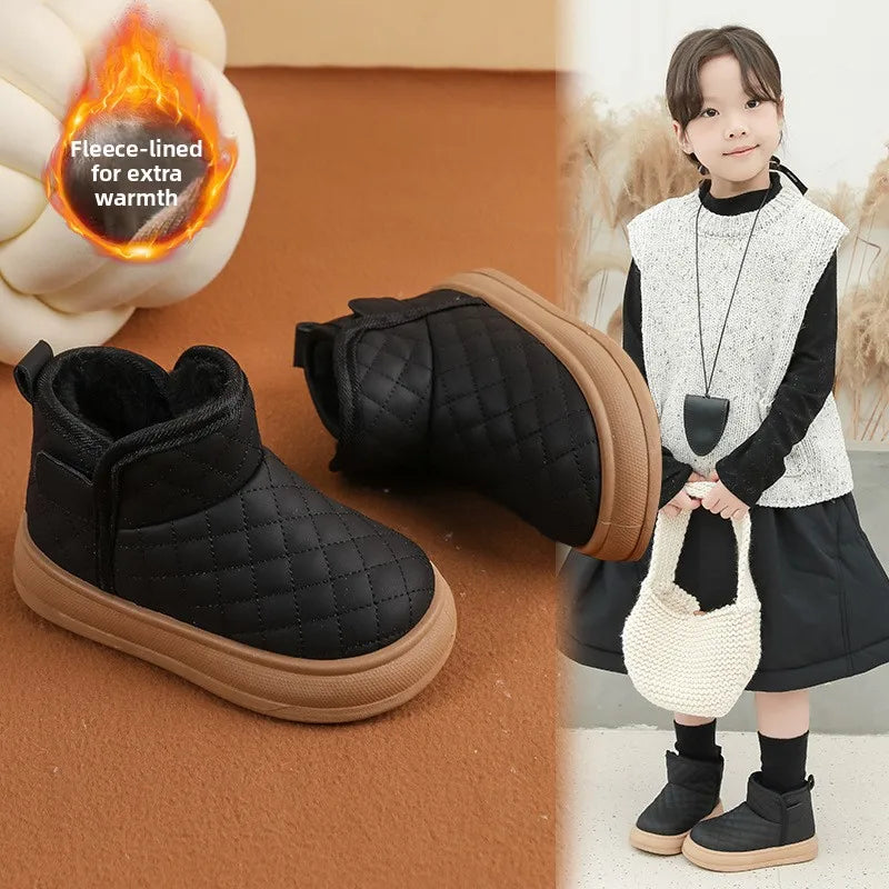 Winter Plush Boots For Children Soft Warm Velvet Snow Boots For Kids Anti-slippery Waterproof Boy's Girl's Winter Boots