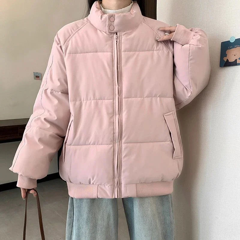 Down Cotton Jacket for Girls Winter Clothes 2025 New Loose Thickened Cotton Jacket Warm Cotton Jacket