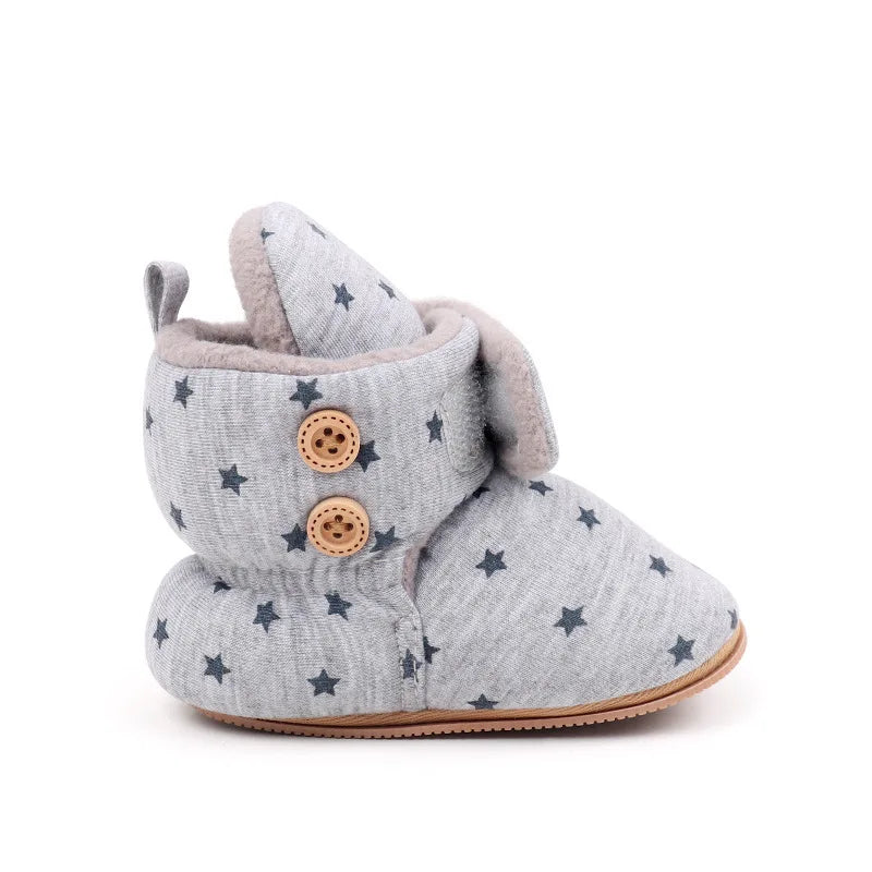 2024 Winter Baby Boots, Infant Girls Boys Warm Fashion Solid Shoes with Fuzzy Balls First Walkers Kid Shoes 0-18M High Quality